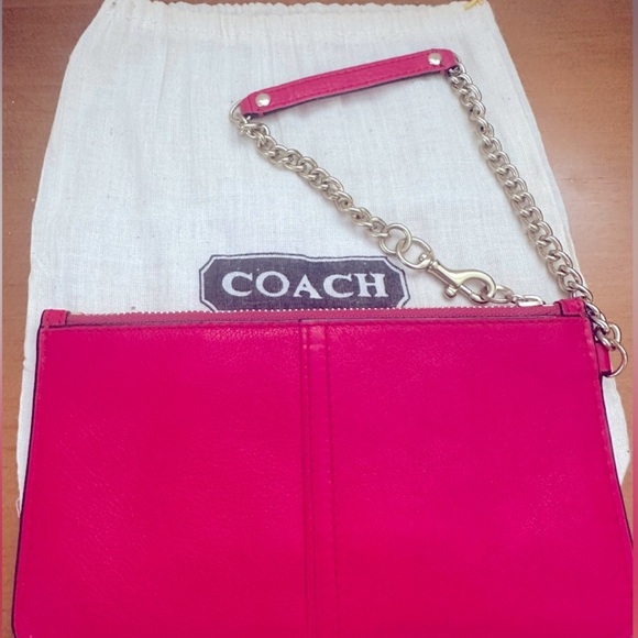 Coach Leather Wristlet, Beautiful Pink, Including Dust Bag! - Picture 2 of 5